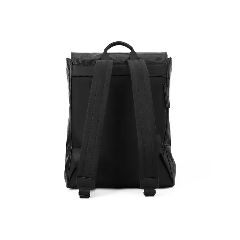 PIERRE CARDIN Stylish And Large Capacity Double Shoulder Genuine Leather Backpack, Men's Backpack Regular Men's Black-2