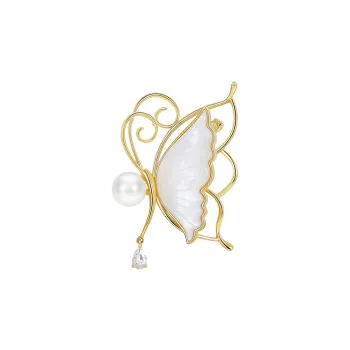 JAY Brooches Women's Freshwater Pearl/Shell