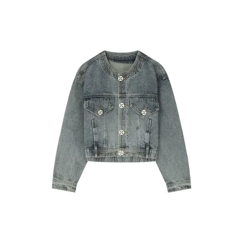 ELF SACK Denim Jackets Women's Vintage Denim Blue