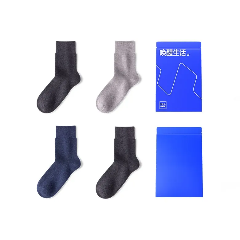HLA Men Mid Calf Socks-12