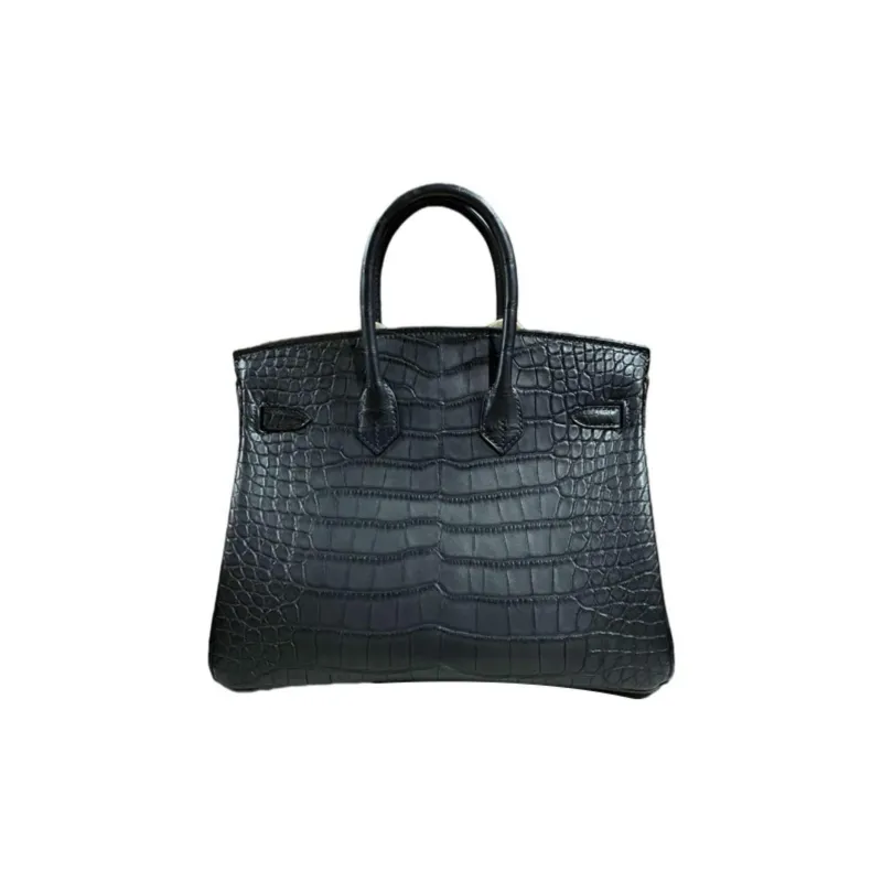 HERMES Birkin Crocodile Leather Birkin Bag Handbags Regular Women's 89 Noir Black-1