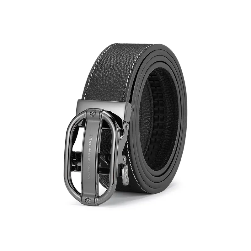 FAIRWHALE Top Grain Cow Leather Vintage Belt With Automatic Buckle Genuine Leather Belt Men's-3