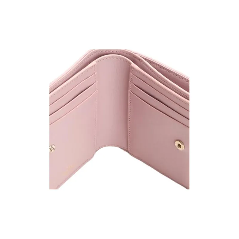 Valentino Vlogo Calfskin Wallet Coin Purse, Card Holder Medium Size Women's Pink-3