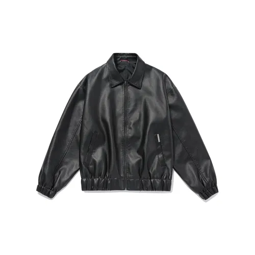 LISENPOK Leather Jackets Unisex Black