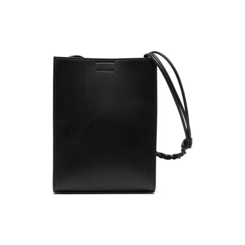JIL SANDER Cow Leather Shoulder Bag Crossbody Bag Men's Black-0