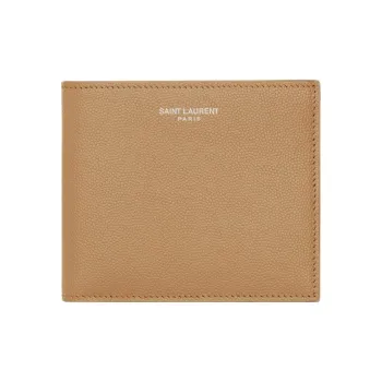 SAINT LAURENT Grained Calfskin Wallet Men's Teak