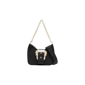 VERSACE JEANS COUTURE Recycled Nylon With Polyurethane Coating Portable Crossbody Bag Shoulder Bag Women's Black