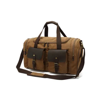 Slazenger Canvas Cowhide Travel Bag Large Size Unisex Multicolor