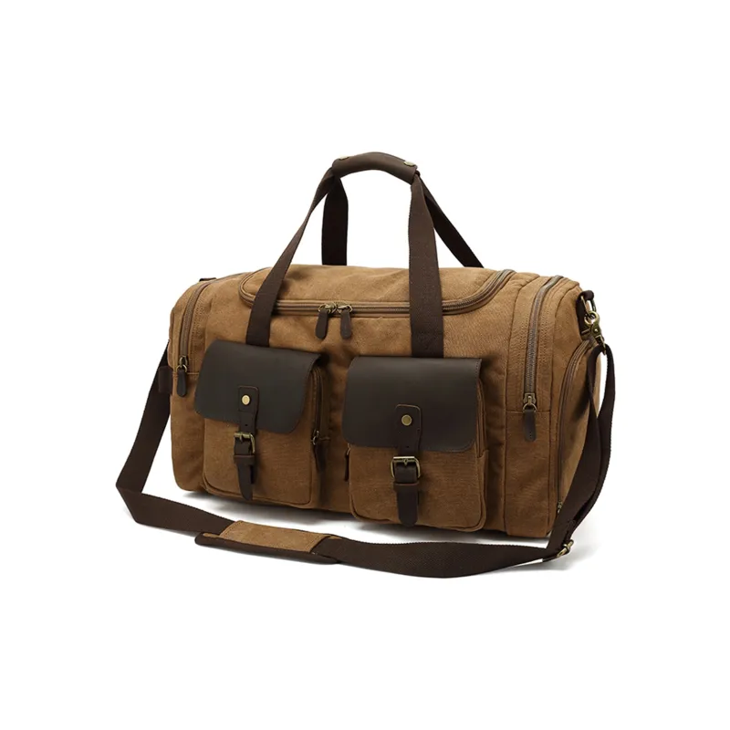 Slazenger Canvas Cowhide Travel Bag Large Size Unisex Multicolor-0