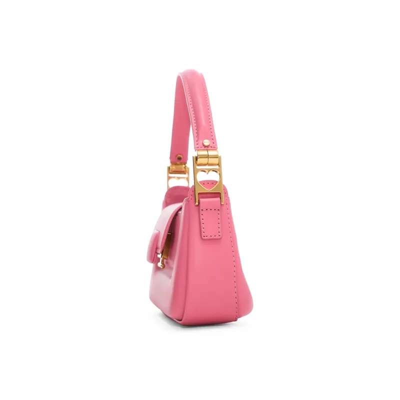 CHARLES&KEITH Cow Leather Handbag, Crossbody Bag Small Size Women's Pink-3