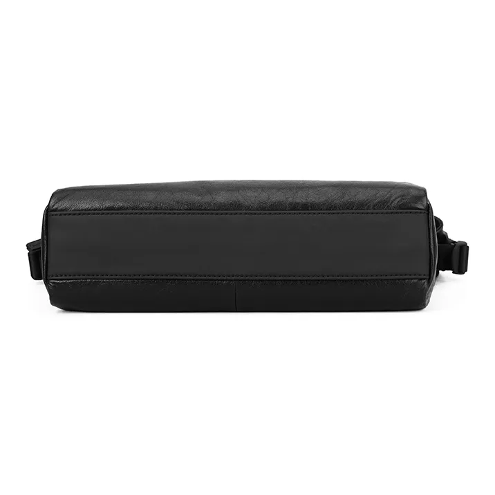 PIERRE CARDIN Cow Leather Messenger Bag, Crossbody Bag, Shoulder Bag Men's Black-5
