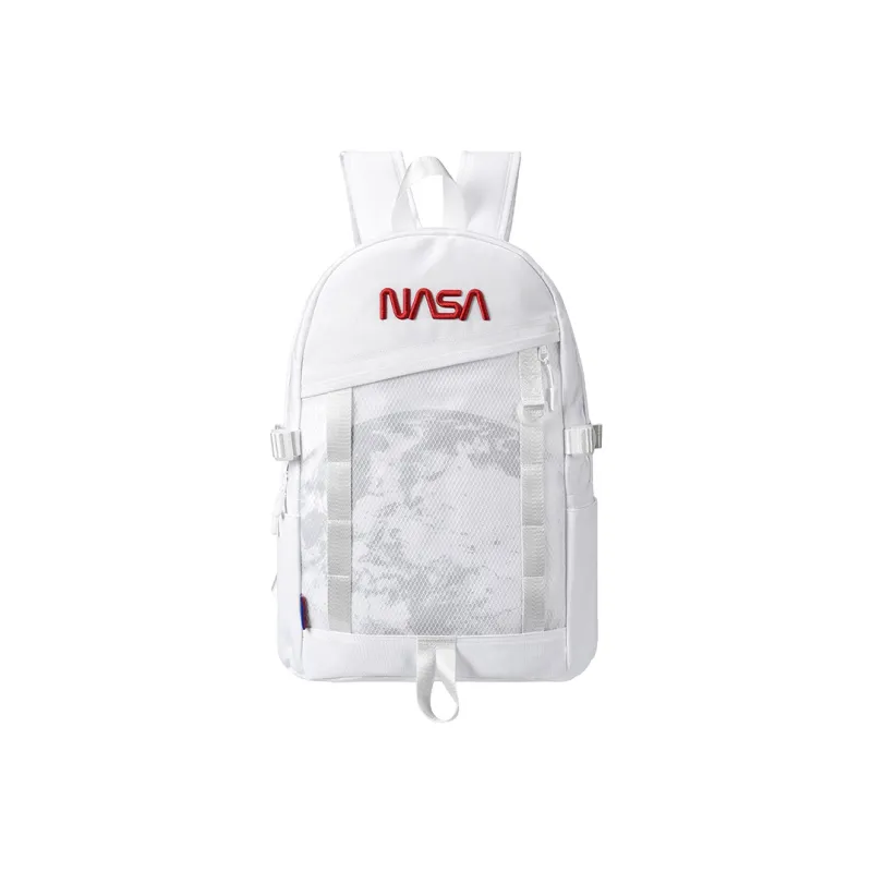 TURN UP 155 Collaboration Polyester Students Backpack Laptop Bag Unisex White-0