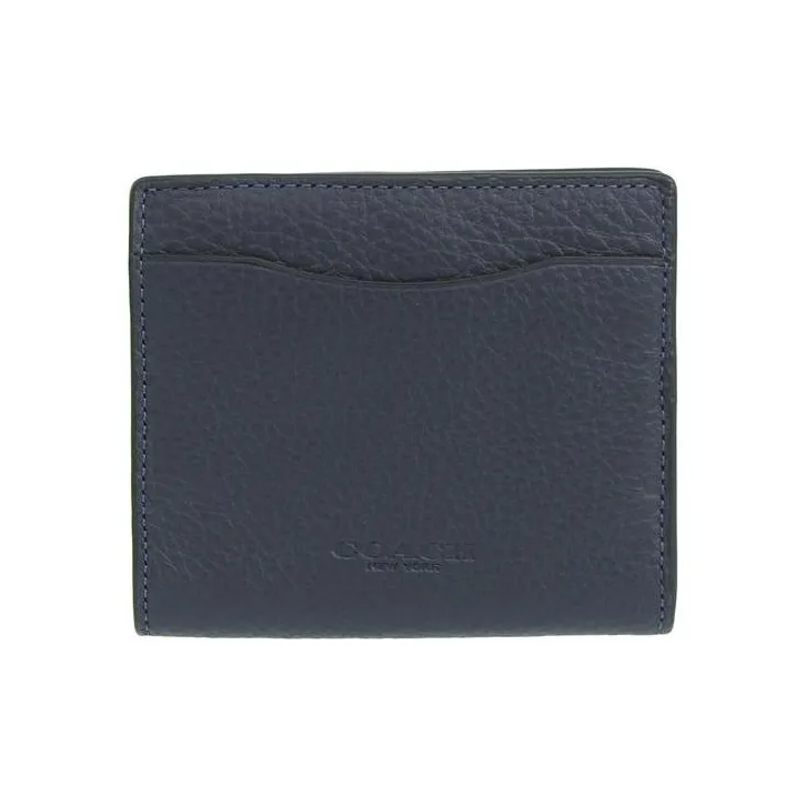 COACH Leather Coin Purse, Card Holder Mini Men's Mist Gray Blue-0