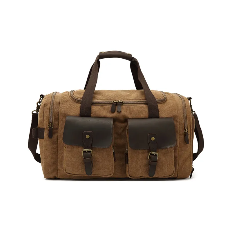 Slazenger Canvas Cowhide Travel Bag Large Size Unisex Multicolor-1