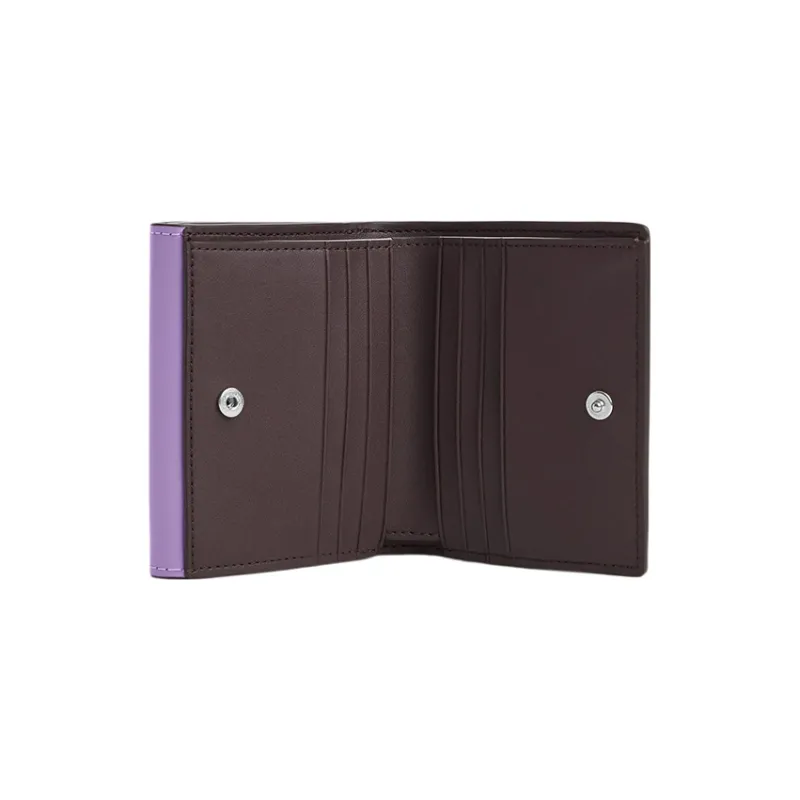 COACH Morgan Canvas With Leather Coin Purse Card Holder Wallet Women's Brown & Purple-1