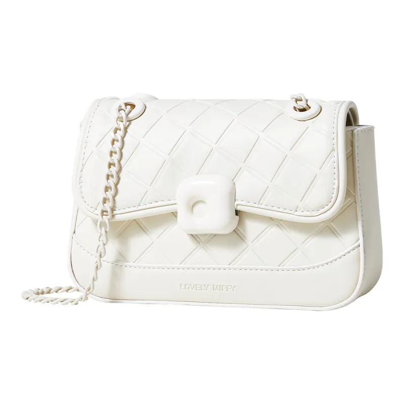 Miffy PU Chain Bag Small Square Bag Shoulder Bag Crossbody Bag Regular Women's Ecru/Pink-1