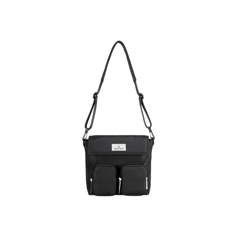 NAUTICA Nylon Shoulder Bag Crossbody Bag Regular Unisex Black/Royal Blue-1