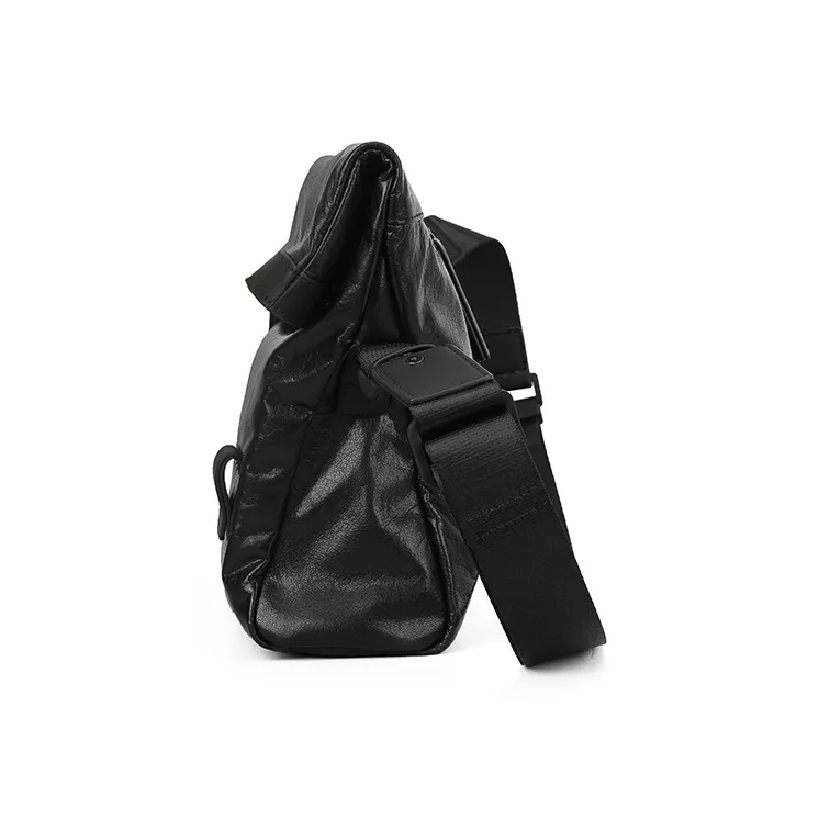PIERRE CARDIN Cow Leather Messenger Bag, Crossbody Bag, Shoulder Bag Men's Black-4