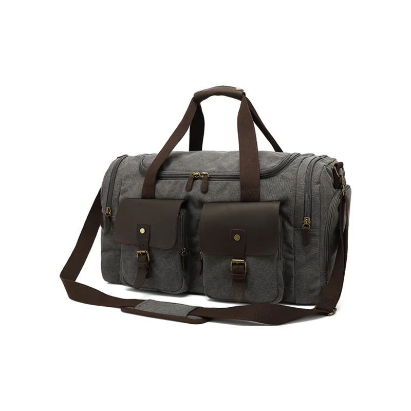 Slazenger Canvas Cowhide Travel Bag Large Size Unisex Multicolor-5