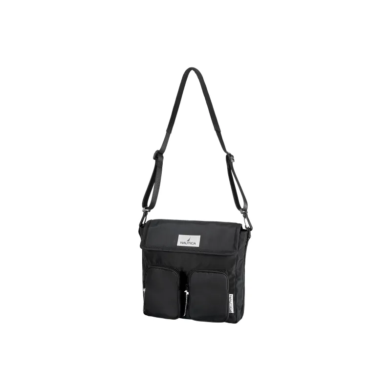 NAUTICA Nylon Shoulder Bag Crossbody Bag Regular Unisex Black/Royal Blue-2