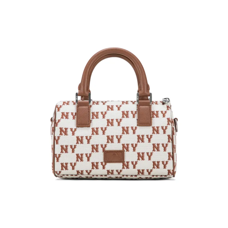 MLB Polyester With Artificial Leather Crossbody One Shoulder Handbags Regular Unisex Cream-4