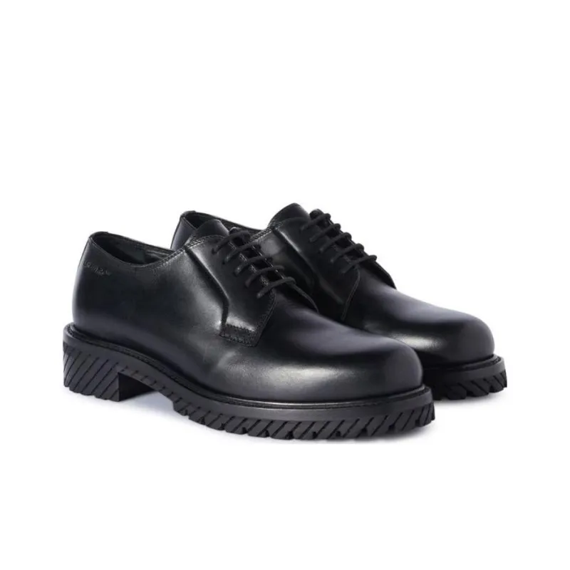 OFF WHITE Military Leather Derby Shoes-1