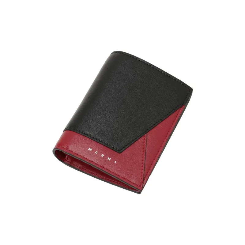 MARNI Calfskin Wallet Mini Men's Red/Black-2