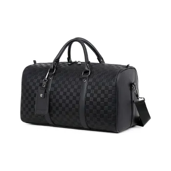 Slazenger PU Storage Bag Luggage Bag Gym Bag Training Bag Large Size Unisex Black