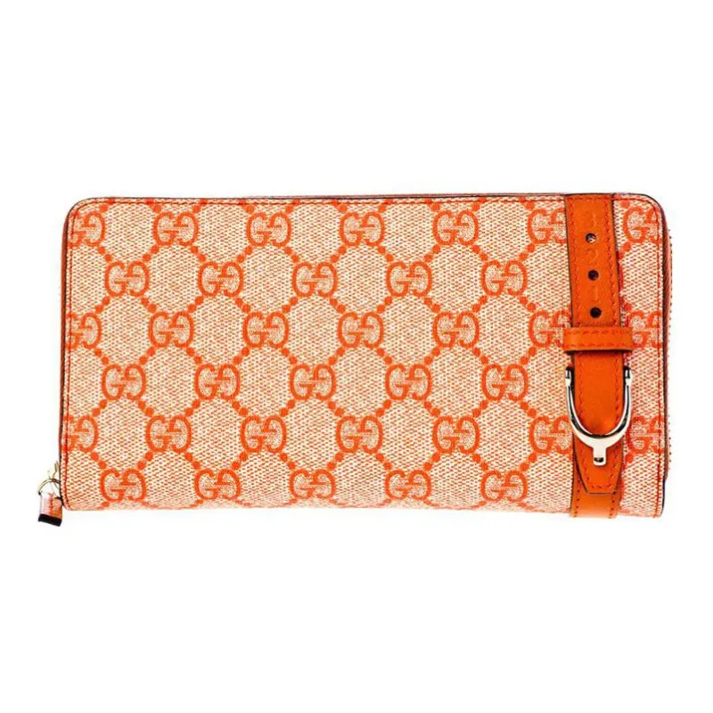 GUCCI Ophidia Canvas With Leather Wallet Small Size Women's Orange-0