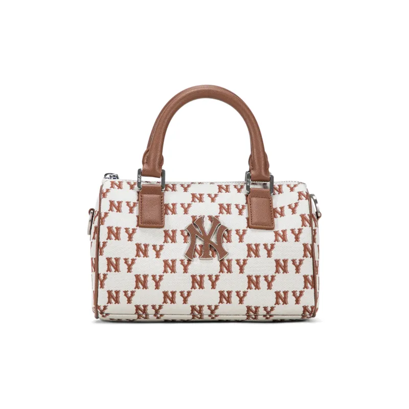 MLB Polyester With Artificial Leather Crossbody One Shoulder Handbags Regular Unisex Cream-1