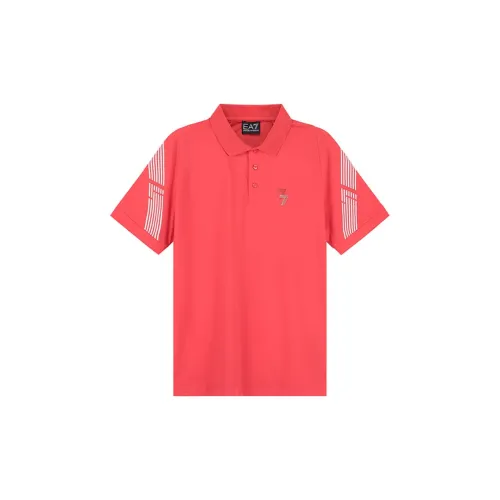 EMPORIO ARMANI EA7 Polo Shirts Men Watermelon Red