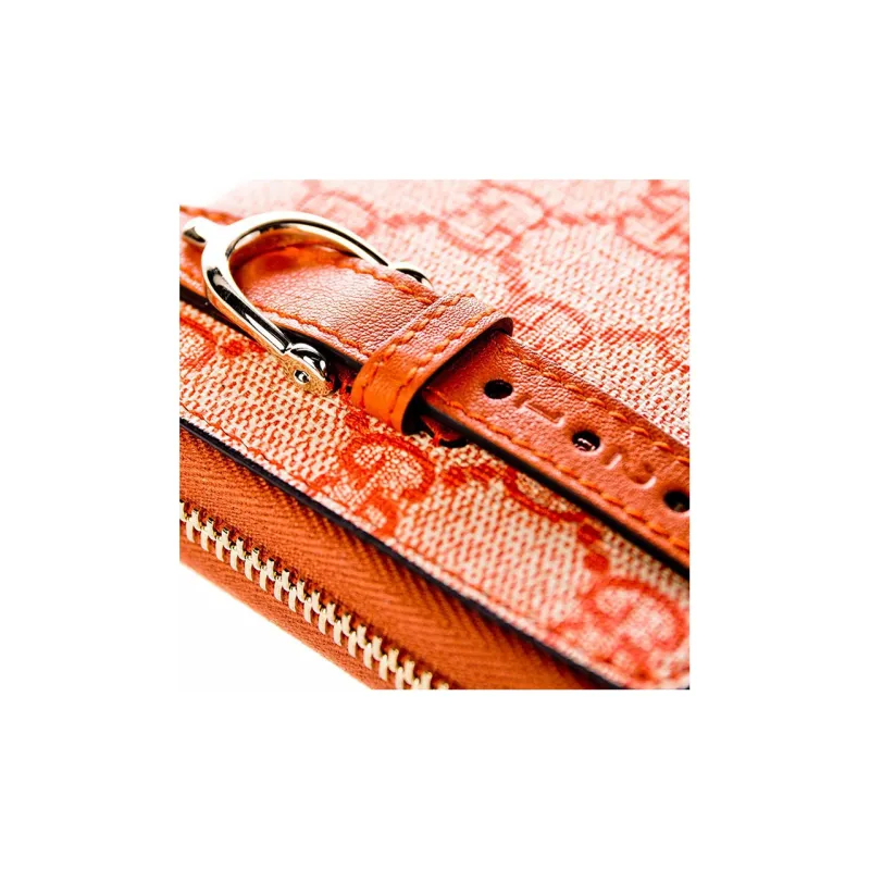 GUCCI Ophidia Canvas With Leather Wallet Small Size Women's Orange-2