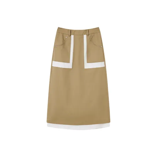 Ouyang Casual Long Skirts Women's Coffee