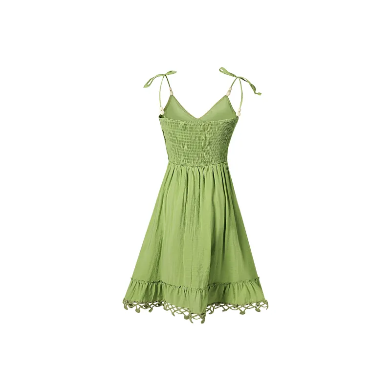 QYPRF Slip Dresses Women's Cropped Green-1