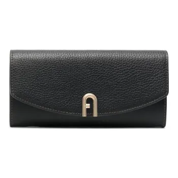 Furla Grained Calfskin Coin Purses Wallets Extra Large Women's Black