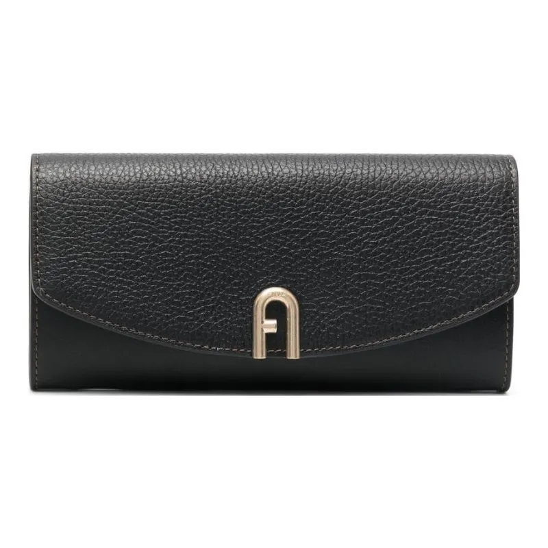 Furla Grained Calfskin Coin Purses Wallets Extra Large Women's Black-0