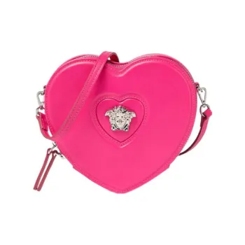 FANSIZHE La Medusa Cow Leather Heart Bag, Shoulder Bag, Crossbody Bag Mini Kids' Pink