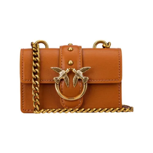 PINKO Leather Swift Bag Shoulder Bag Crossbody Bag Mini Women's Vintage Gold Brown