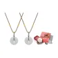 Peaceful Buckle Pendant Necklace Couple's 1 Pair (Men's+Women's)+Harlem Garden Rose Sweet Orange Fragrance Box