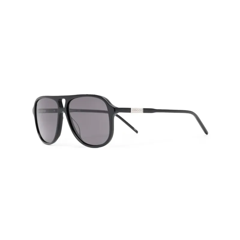 GUCCI Acetate Aviator Sunglasses Men's Black-0