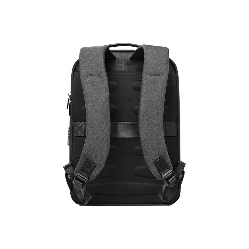 POLO Fabric With Synthetic Leather 17.3 Inches Travel Business Backpack Extra Large Men's Dark Gray-1