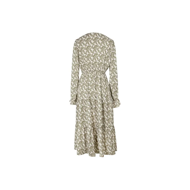 3COLOUR Long Sleeved Dresses Women's Yellow Coffee-1
