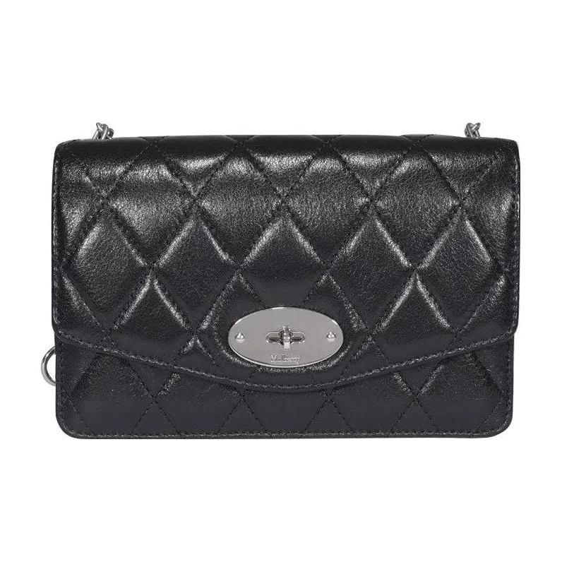 Mulberry Darley Quilting Shimmer Calfskin Shoulder Bag Crossbody Bag Regular Women's Black-1