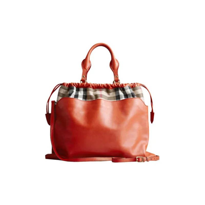 Burberry Cow Leather Handbag Crossbody Bag Regular Women's Orange Red-1