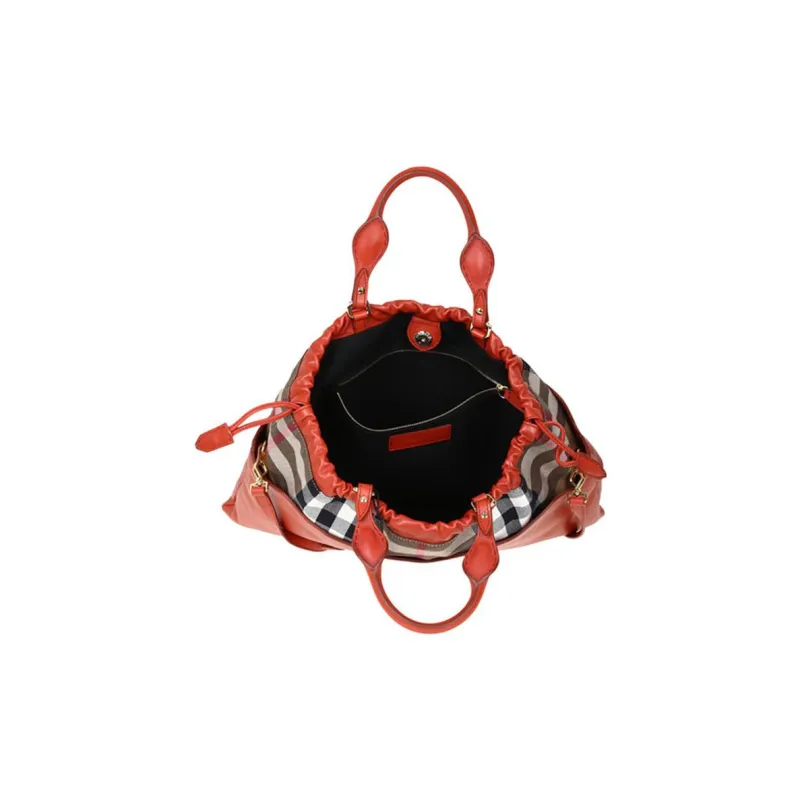 Burberry Cow Leather Handbag Crossbody Bag Regular Women's Orange Red-2