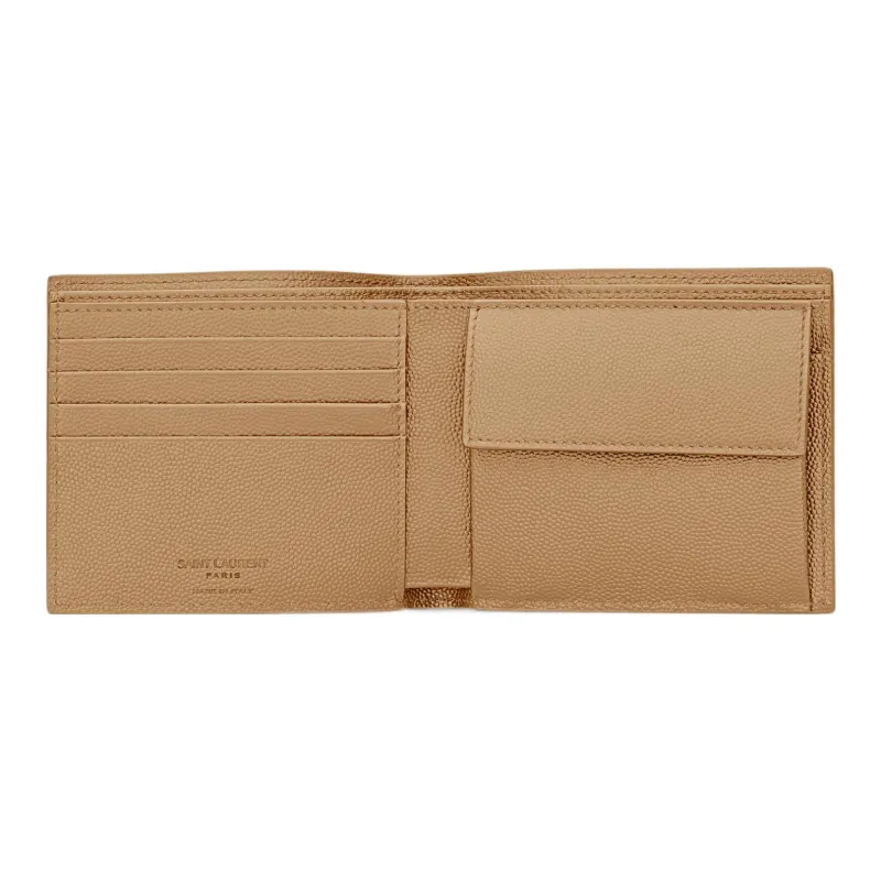 SAINT LAURENT Grain Calfskin Wallet Men's Teak-3