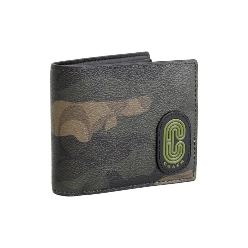 COACH PVC With Leather Card Holder, Coin Purse, Wallet Regular Men's Camouflage-1