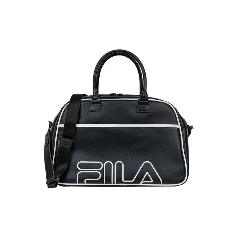 FILA Polyurethane Travel Bags Shoulder Bag Crossbody Bag Handbag Unisex Black-2