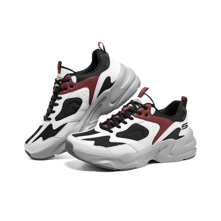 Skechers BOBS BAMINA 2 Slip Resistant, Abrasion Resistant, Breathable Low Top Chunky Sneakers Men's Red White-4