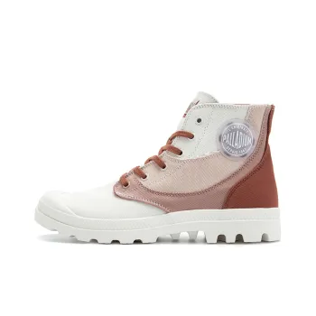 Palladium Pampa Durable Breathable High-Top Canvas Shoes Unisex White Brown